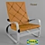 Comfortable Rocking Chair with Genuine Leather Seat 3D model small image 1