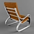 Comfortable Rocking Chair with Genuine Leather Seat 3D model small image 2