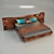 Loft-inspired Solid Wood Bed 3D model small image 1