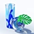 Blue Swirl Art Glass Vase 3D model small image 1