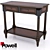 Powell Masterpiece Serpentine Console: Antique Black, 2 Drawers 3D model small image 2
