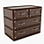 Handcrafted Oak Chest of Drawers with Leather-wrapped Front Panels 3D model small image 1