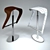 Chic Wood and Chrome Bar Stool 3D model small image 2