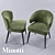 Modern Minotti Aston Dining Chairs - Poltroncina 3D model small image 2
