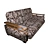 Elegant Velvet Sofa 3D model small image 1