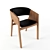 Modern Wood and Leather Chair 3D model small image 1