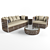 Skyline Strips Sofa Chair Tables 3D model small image 1