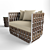 Skyline Strips Sofa Chair Tables 3D model small image 3