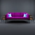 Versatile Sofa with Built-in Shelves 3D model small image 2