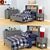 Pottery Barn Sutton Collection: Boys 3D Bedroom Set 3D model small image 1