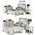 Pottery Barn Sutton Collection: Boys 3D Bedroom Set 3D model small image 2