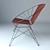 Sculpted Metal Leather Bowl Chair 3D model small image 3