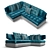 Elegant Palermo Velvet Sofa 3D model small image 2