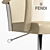 Elegant Fendi Elisa Bar Chair 3D model small image 2