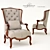 Elegant Wing-Back Chair 3D model small image 1