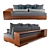 Title: Exotic Wood Dual Shelf Sofa 3D model small image 2
