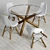 Modern Glass Dining Set: "Saskia" Table & "Eiffel" Chairs 3D model small image 1