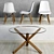 Modern Glass Dining Set: "Saskia" Table & "Eiffel" Chairs 3D model small image 2