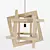 Rustic Wooden Chandelier 3D model small image 1