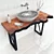 Natural Wood Slab Wash Basin 3D model small image 1