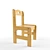 Adjustable Solid Wood Children's Chair 3D model small image 1