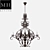 New Renaissance Chandelier - Black Metal, 6 Lights, 68x68x78cm 3D model small image 1