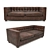 Vintage Brown Leather Chesterfield Sofa 3D model small image 1
