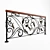 Forged Wooden Handrail Railing 3D model small image 2
