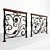 Forged Wooden Handrail Railing 3D model small image 3