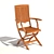 Teak Folding Chair: Yacht Deck or Garden Furniture 3D model small image 1