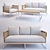 Renava Minorca Teak White Outdoor Sofa 3D model small image 1
