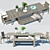 Elegant Portside Dining Set 3D model small image 1