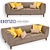 Elegant Zen Sofa 3D model small image 1