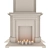 English Classic Fireplace with Mirror 3D model small image 3
