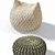 Cozy Knitted Poufs with Luminous Floor Lamp 3D model small image 2