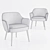 Martin Steel Frame Fabric Dining Chair 3D model small image 2