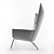 Limited Edition Wegner Wing Chair & Stool 3D model small image 2