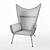 Limited Edition Wegner Wing Chair & Stool 3D model small image 3