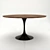 Elegant Tulip Table: American Walnut Top, Aluminum Legs 3D model small image 1