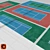 Versatile Tennis Court with Varying Surface Colors 3D model small image 1