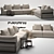 Modern Flexform Zeno Sofa Set 3D model small image 1