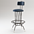 Sleek Steel Bar Stool 3D model small image 1