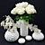 Elegant Floral Vase Set 3D model small image 1