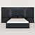 Sleek Headboard & Nightstand Bed 3D model small image 3