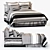 Striped Linens Set 3D model small image 1