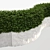 White Concrete Planter with Lush Hedge 3D model small image 3