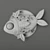 Karman APRILE AP132 1B INT Italian Fish Wall Light 3D model small image 3