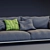 Modern Italian Sofa with Custom Colors 3D model small image 2