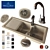 Condor Ceramic Kitchen Sink 3D model small image 1