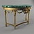 Antique Giltwood Marble Demi-Lune Table 3D model small image 1